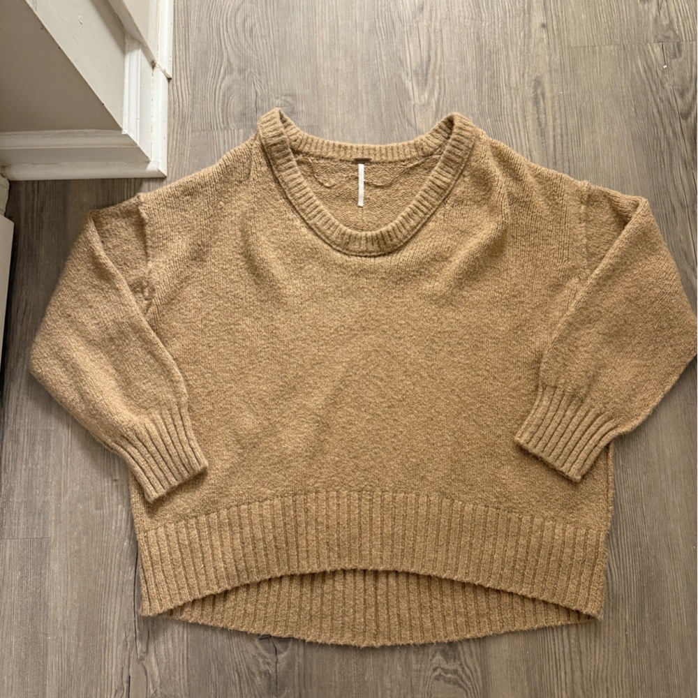 Free People Beige Knit Sweater